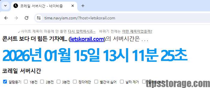 기차표 예매 서버 시간 확인 네이비즘