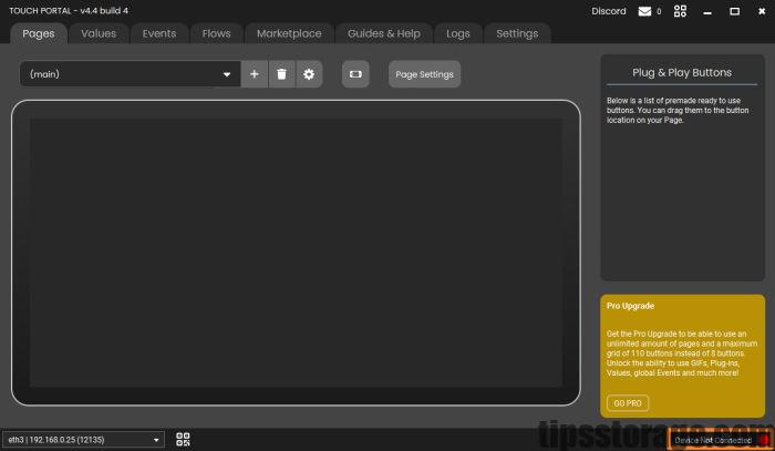 Touch Portal PC 프로그램 설치 및 실행 화면