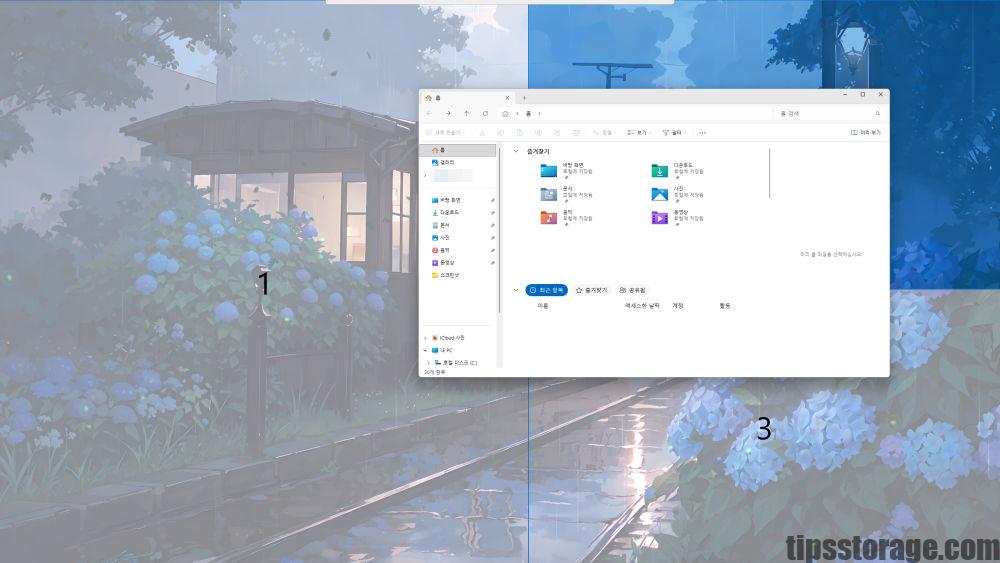 FancyZones 실행 화면 및 Shift 드래그 창 배치